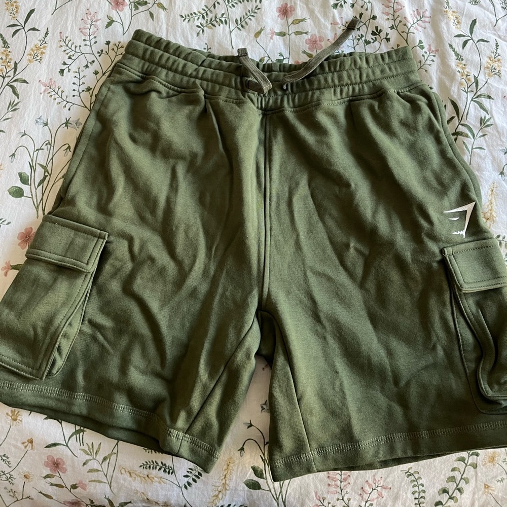 Olive Green Gymshark Cargo Shorts